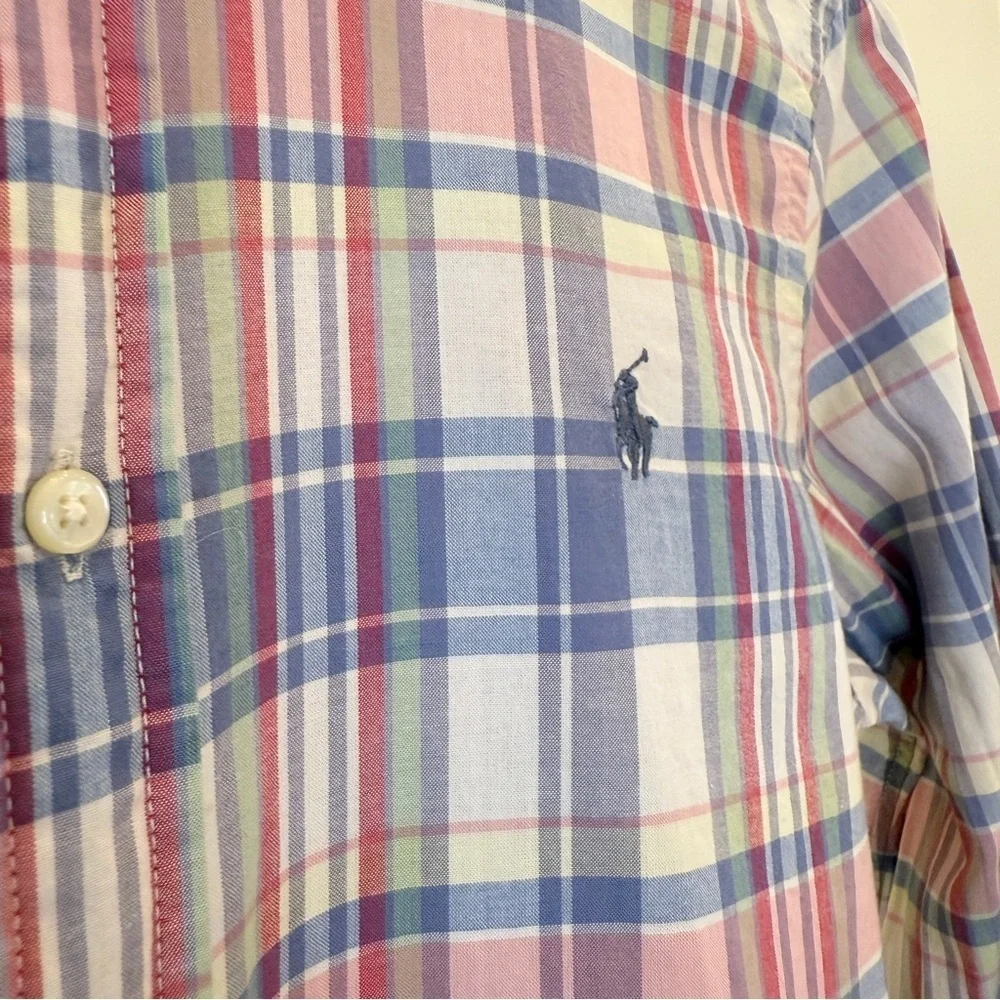 Ralph Lauren Boy’s Plaid Long Sleeve Button-Down Shirt Size L Multicolor Casual